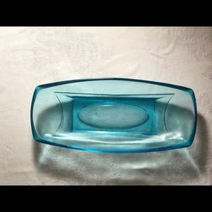 Blue oblong dish
